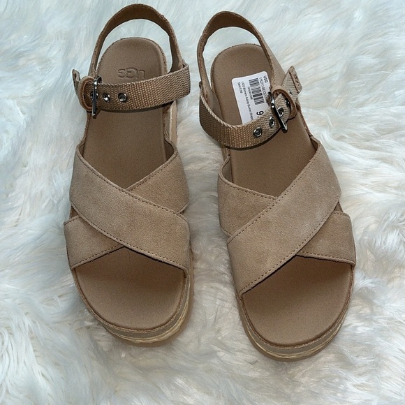 🆕 UGG Womens Aubrey Ankle Strap
Platform Sandal Shoes Sand Color Size 9.5 - Picture 4 of 15